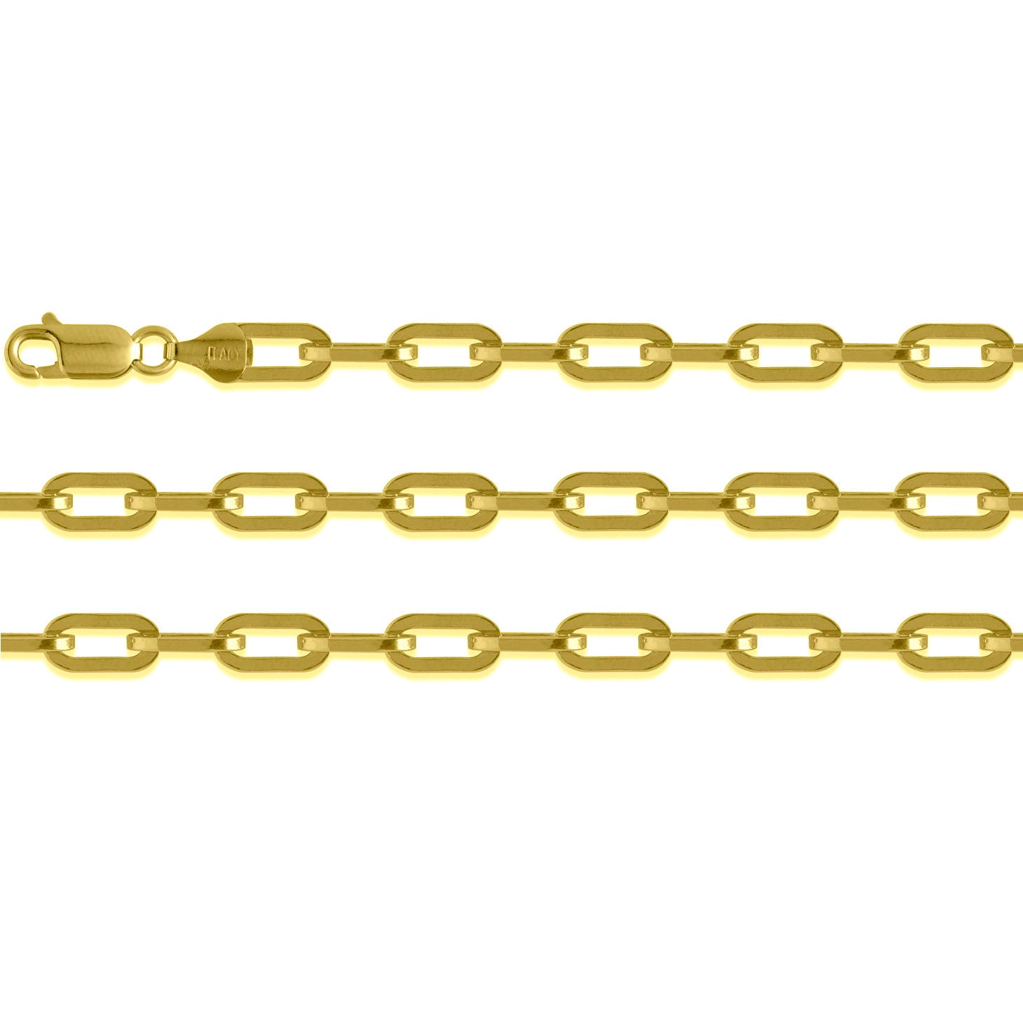 Silver Chain, Bronx G100 L50 cm Gold Plated