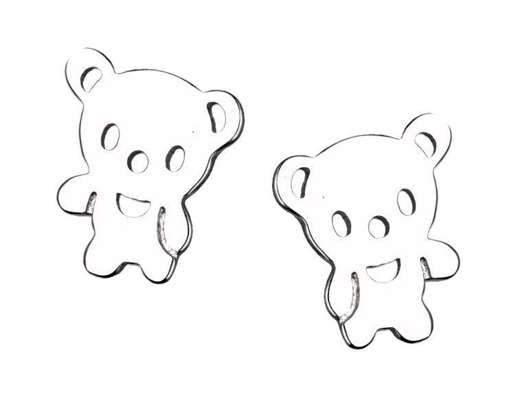 Silver Earrings Teddy Bear