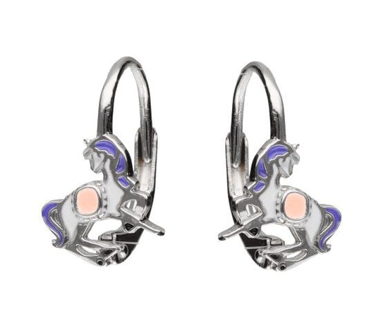 Silver Earrings Unicorn Kids English