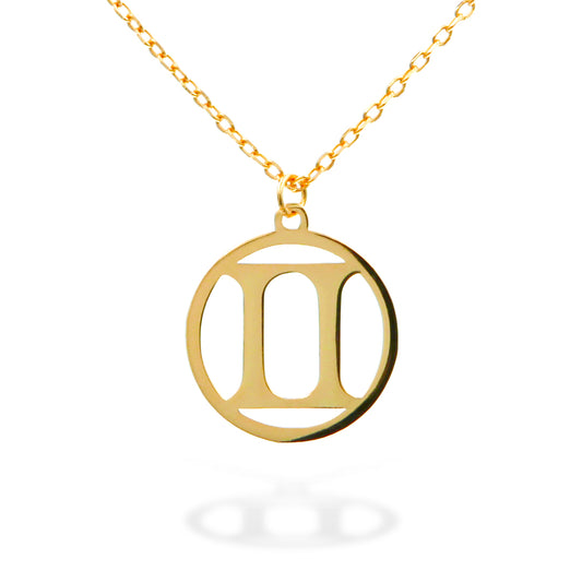 Silver Necklace Zodiac Twins 43+3 Gold Plated