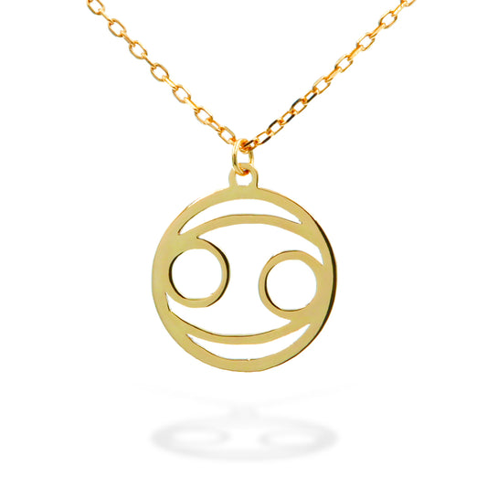 Silver Necklace Cancer Zodiac 43+3 Gold Plated