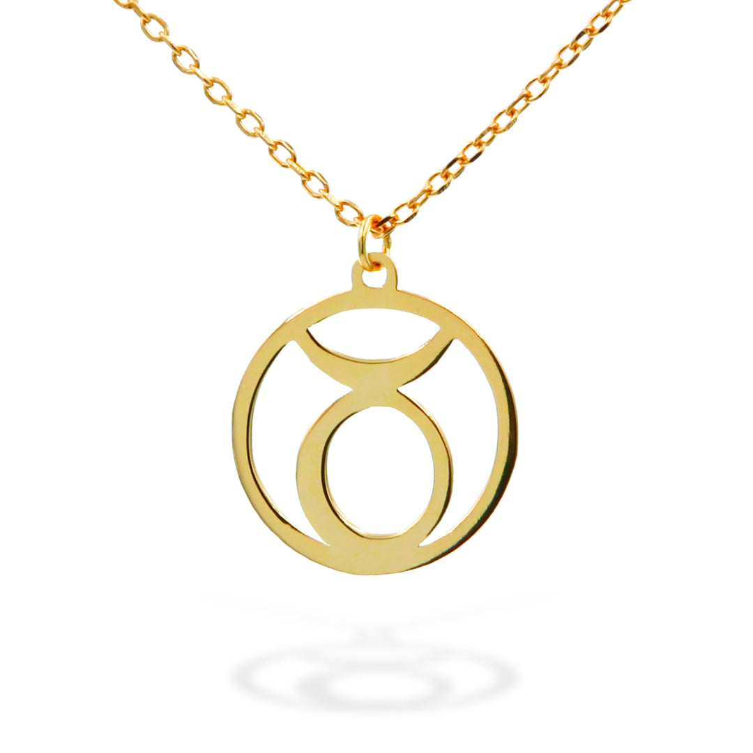 Silver Necklace Taurus Zodiac 43+3 Gold Plated