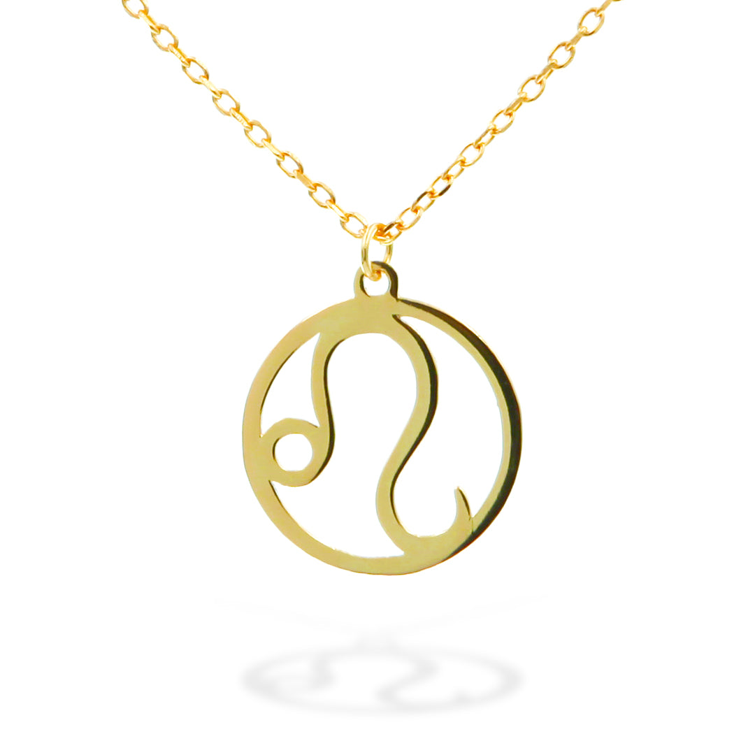 Silver Necklace Zodiac 43+3 Leo Gold Plated