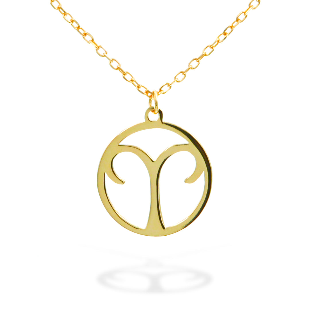 Silver Necklace Aries Zodiac 43+3 Gold Plated