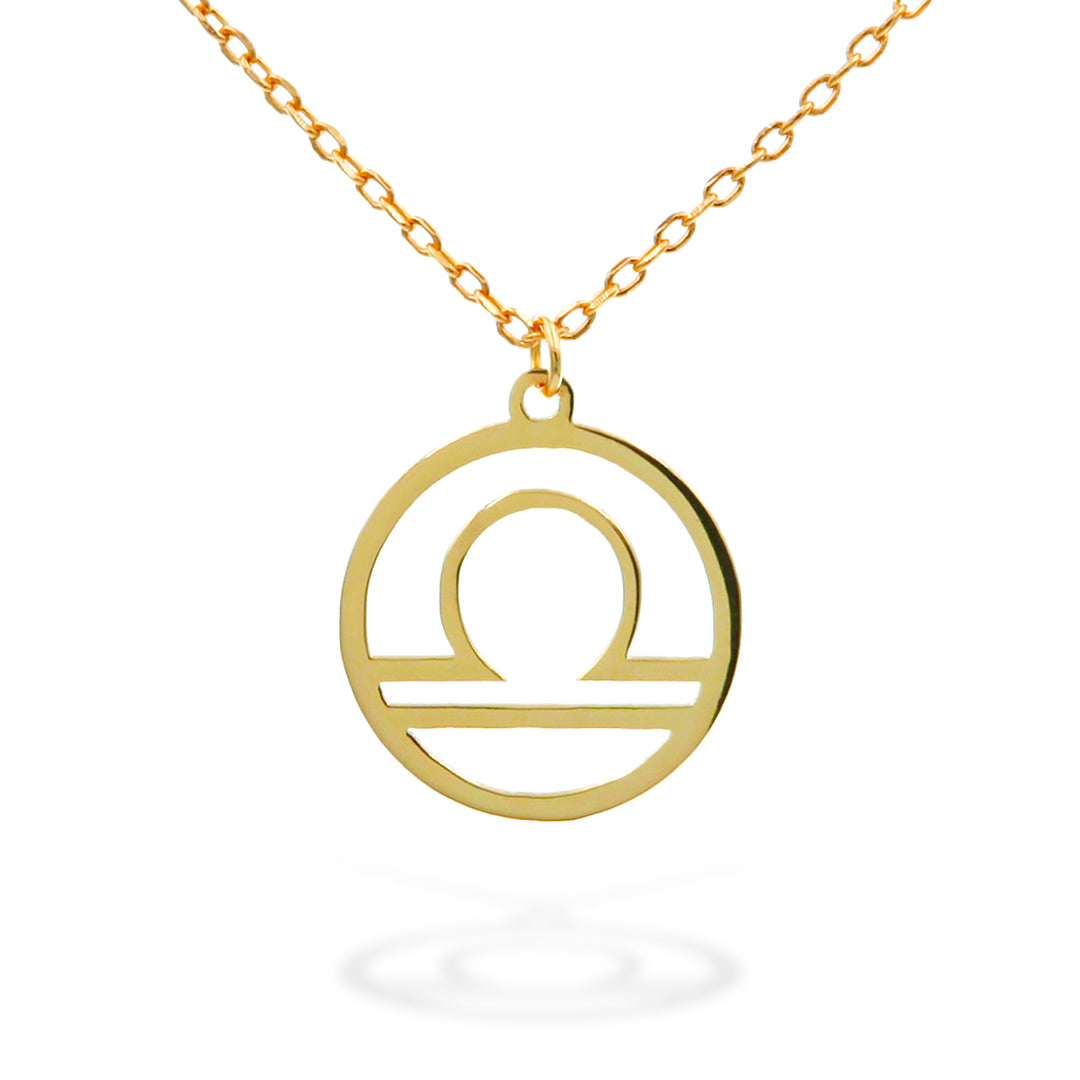 Silver Necklace Libra Zodiac 43+3 Gold Plated