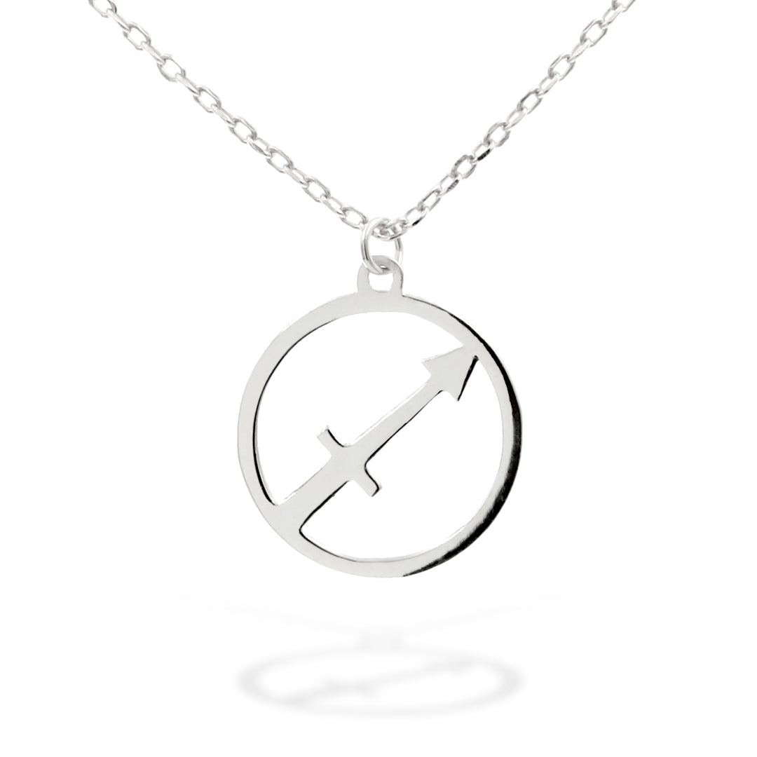 Silver Necklace Sagittarius Zodiac 43+3