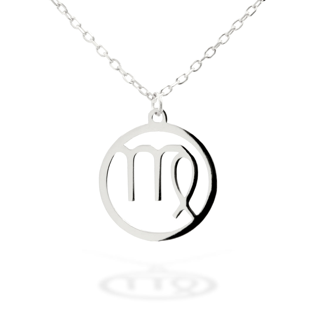 Silver Necklace Zodiac Virgo 43+3