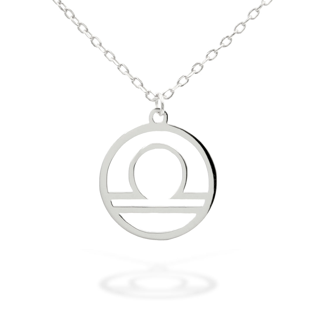 Silver Necklace Libra Zodiac 43+3