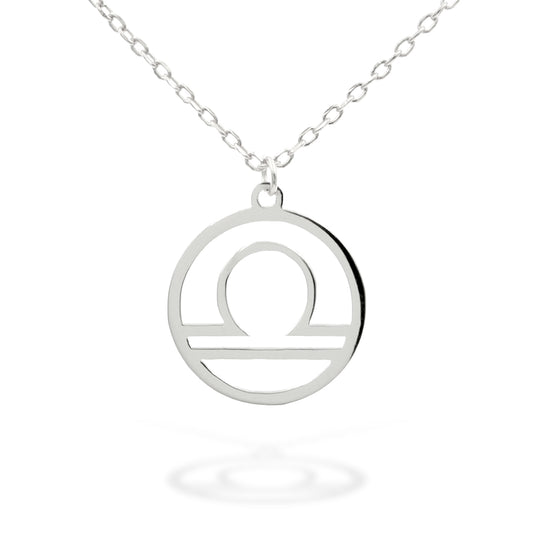 Silver Necklace Libra Zodiac 43+3