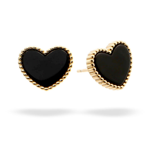 Silver Earrings Gold Plated Heart