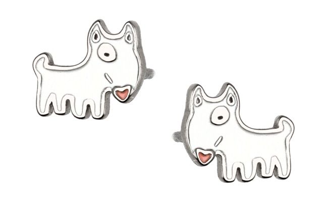 Silver Earrings Dog