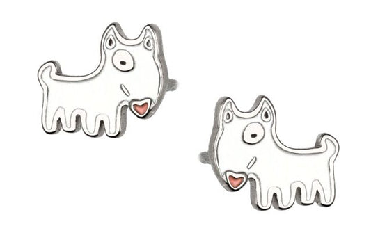 Silver Earrings Dog