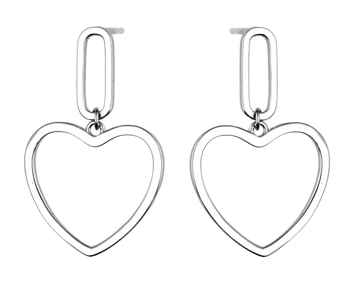 Silver Earrings Heart