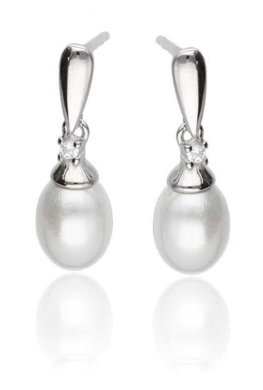 Silver Earrings Pearl