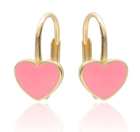 Silver Earrings Gold Plated English Heart.