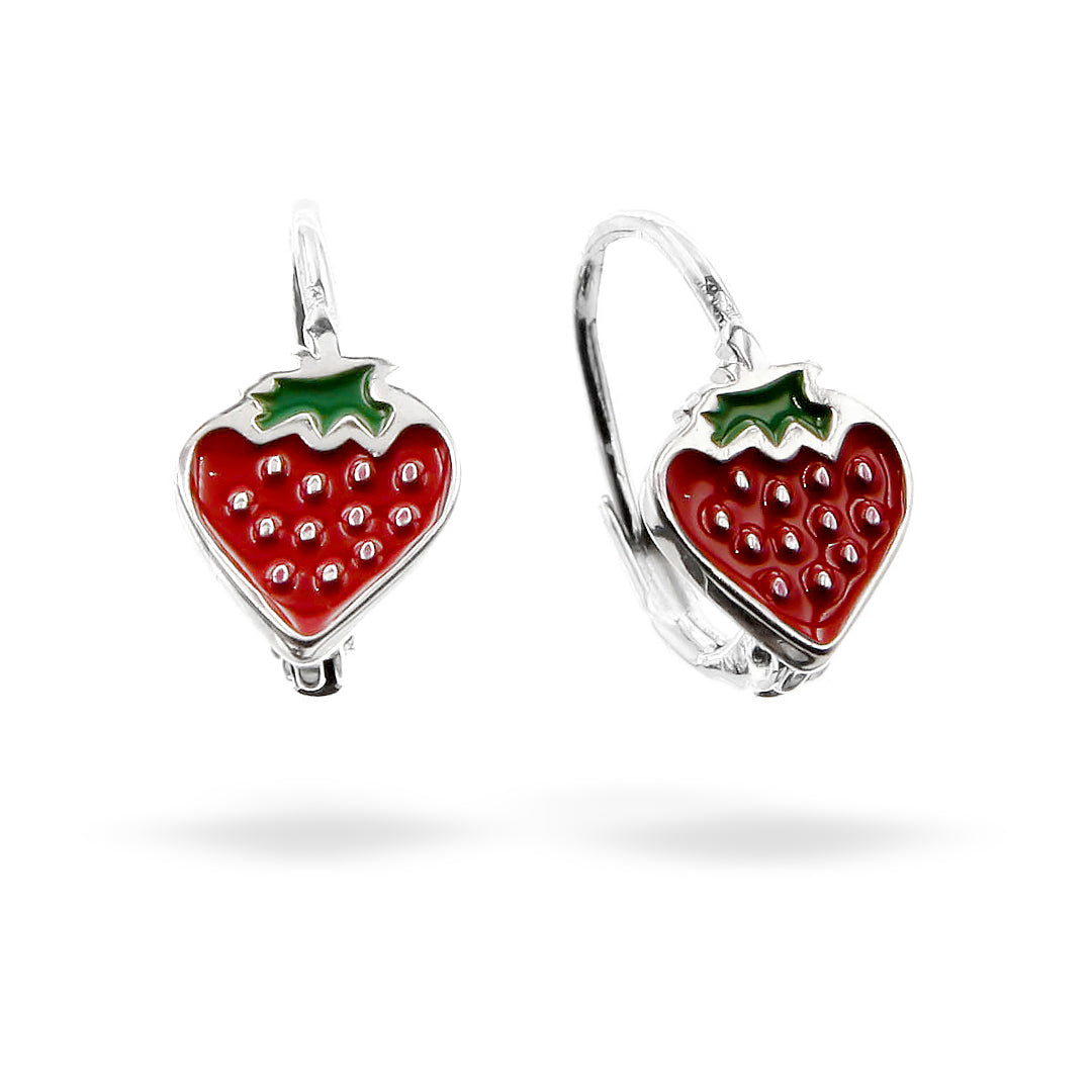 Silver Earrings Strawberry Kids English