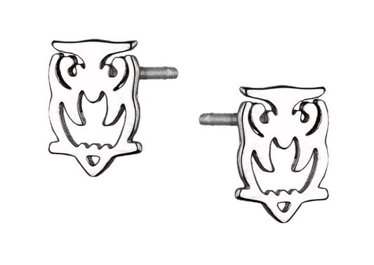 Silver Earrings Owl