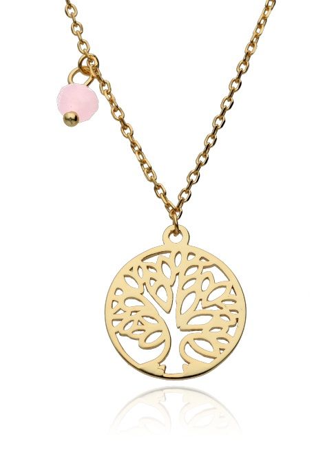 Silver Necklace 43+3 Gold Plated Tree