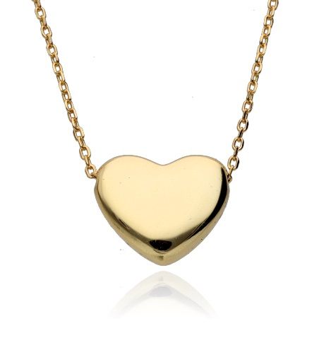 Silver Necklace 43+3 Gold Plated Heart