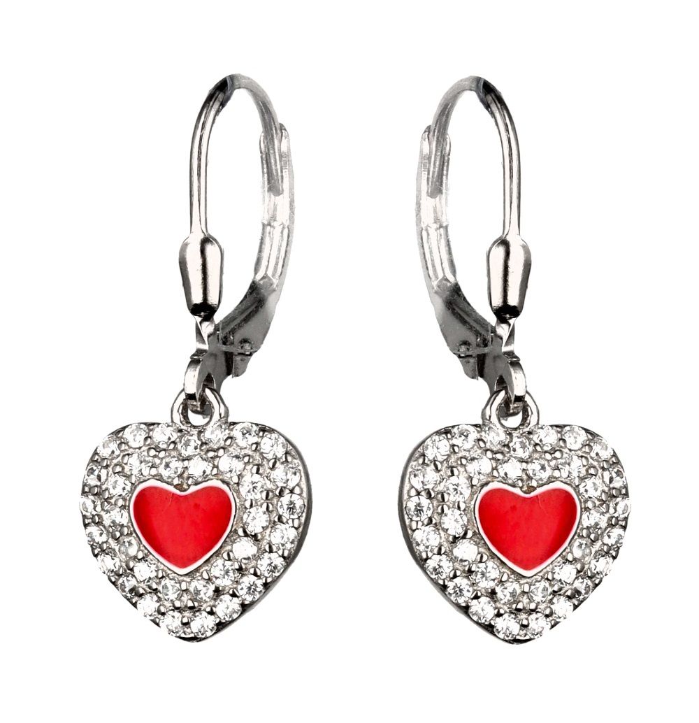 Silver Earrings Long Heart