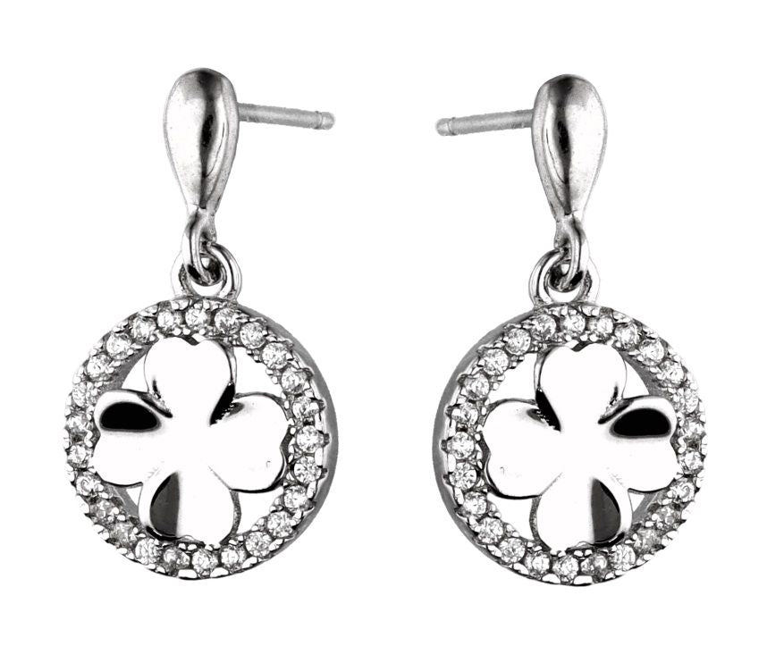 Silver Earrings Clover