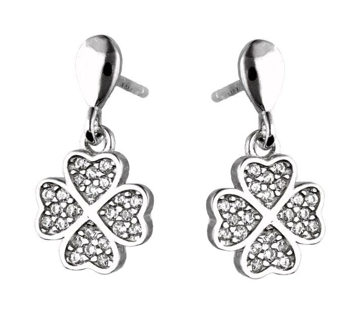 Silver Earrings Clover