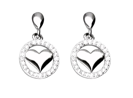 Silver Earrings Heart