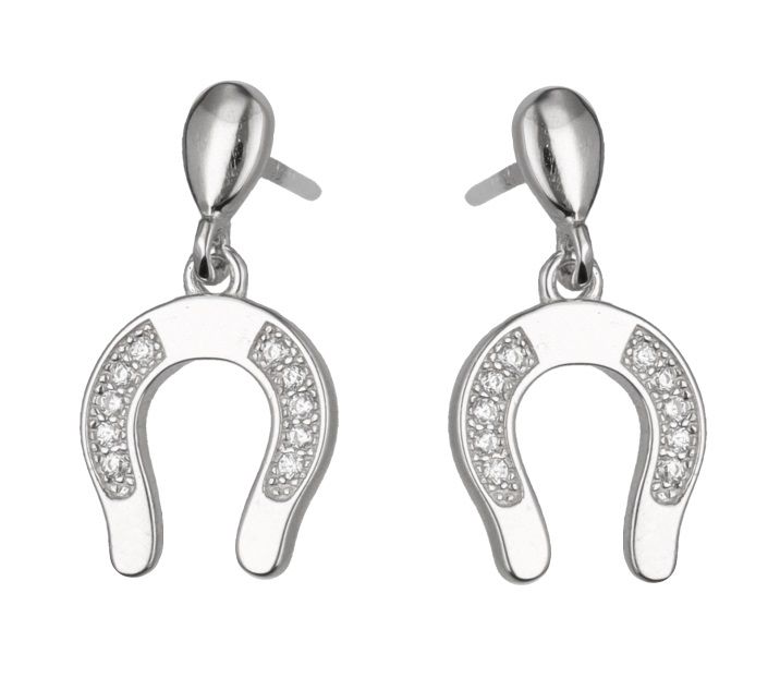 Silver Earrings Horseshoe Horse