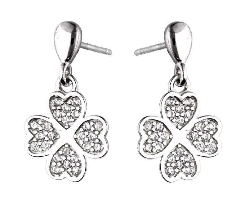 Silver Earrings Clover