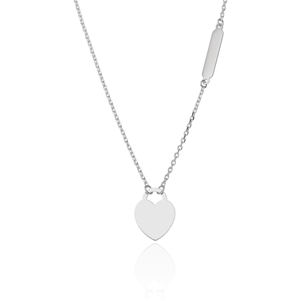 Silver Necklace 43+3 Heart