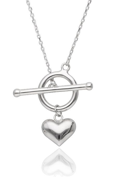 Silver Necklace 43+3 Heart