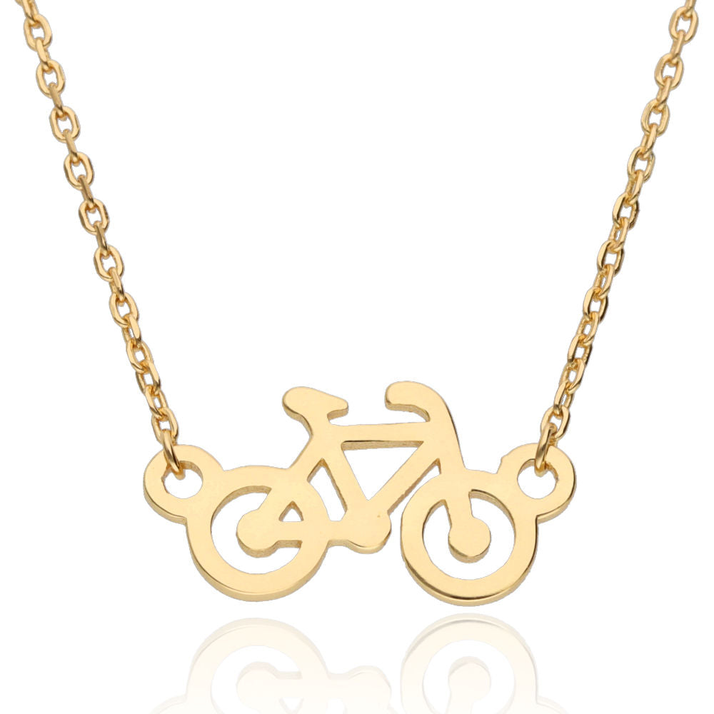 Silver Necklace 43+3 Gold Plated Bike