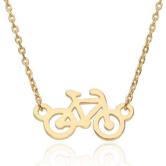 Silver Necklace 43+3 Gold Plated Bike