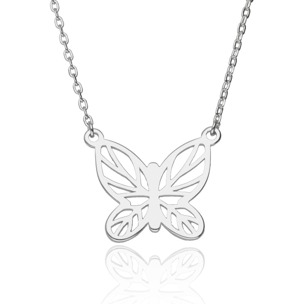 Silver Necklace 43+3 Butterfly