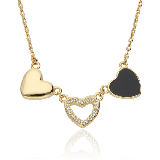 Silver Necklace V2 Gold Plated Heart