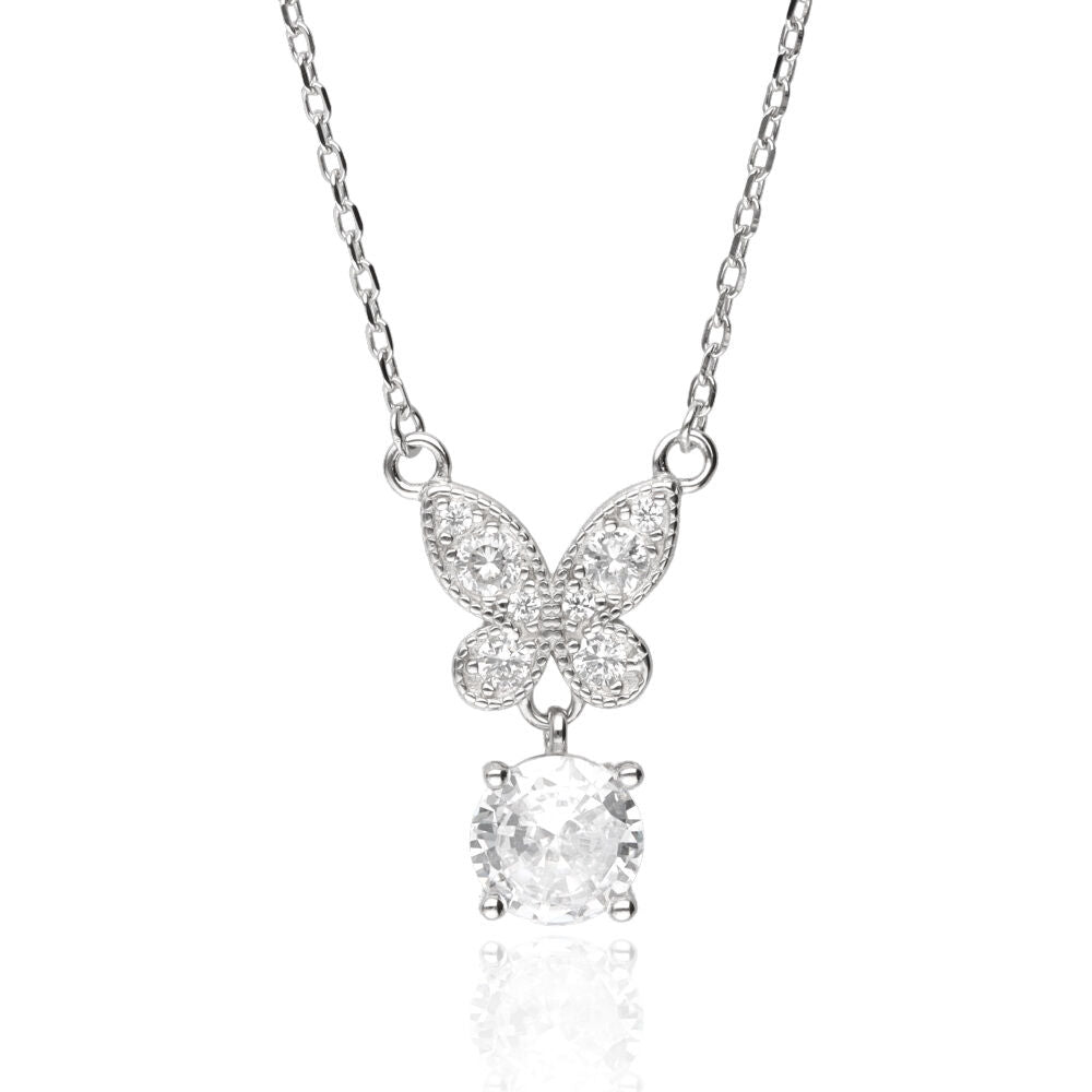 Silver Necklace Butterfly