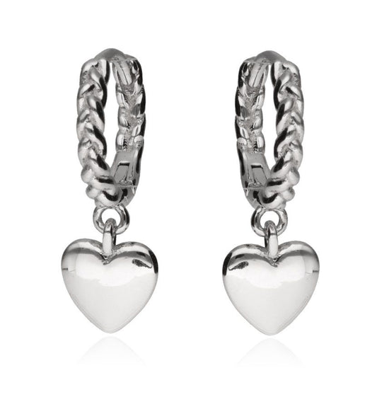 Silver Earrings Heart