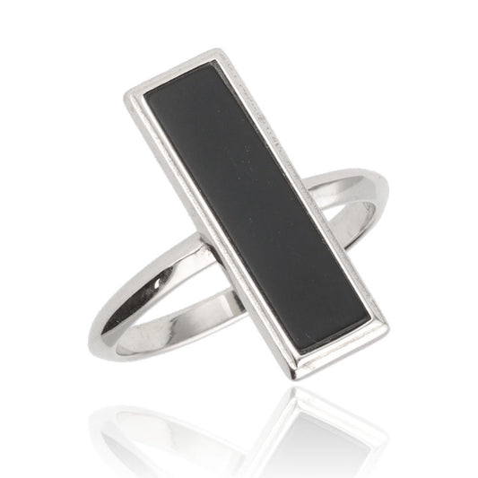 Silver Ring Us Sizes: #6.5 #7 #7.5 #8 #8.5 Onyx