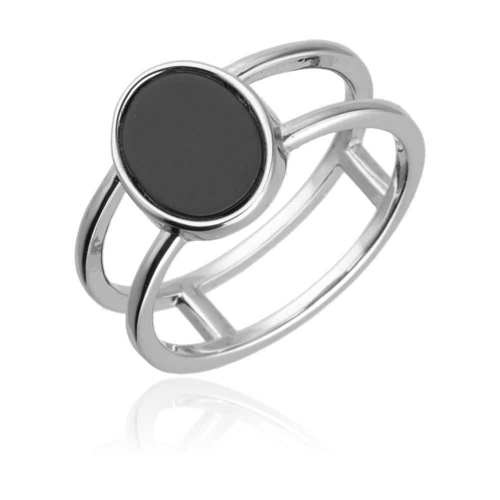 Silver Ring Us Size #6, #6.5, #7, #7.5, #8, #8.5 Onyx