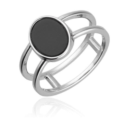 Silver Ring Us Size #6, #6.5, #7, #7.5, #8, #8.5 Onyx