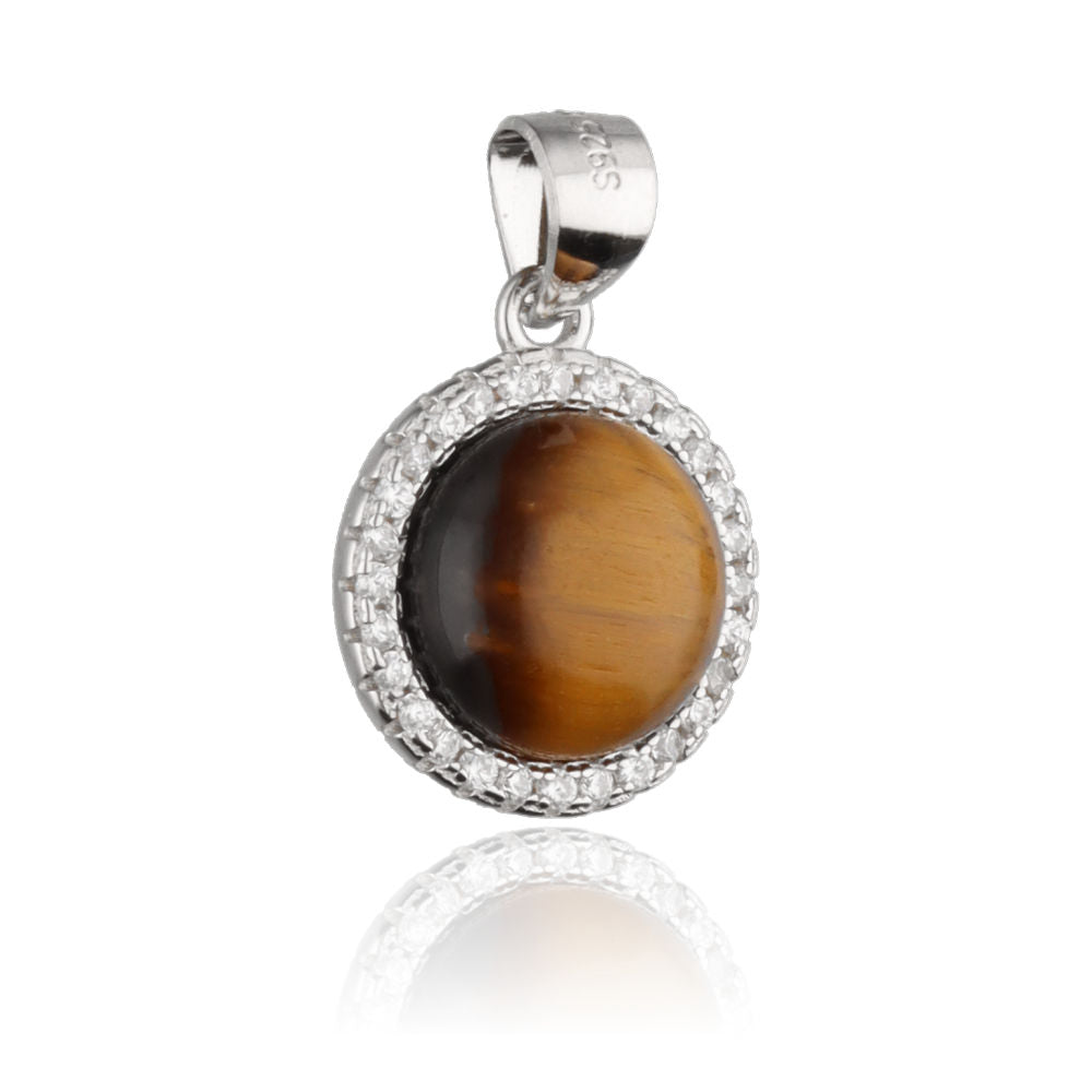 Silver Pendant Tiger'S Eye