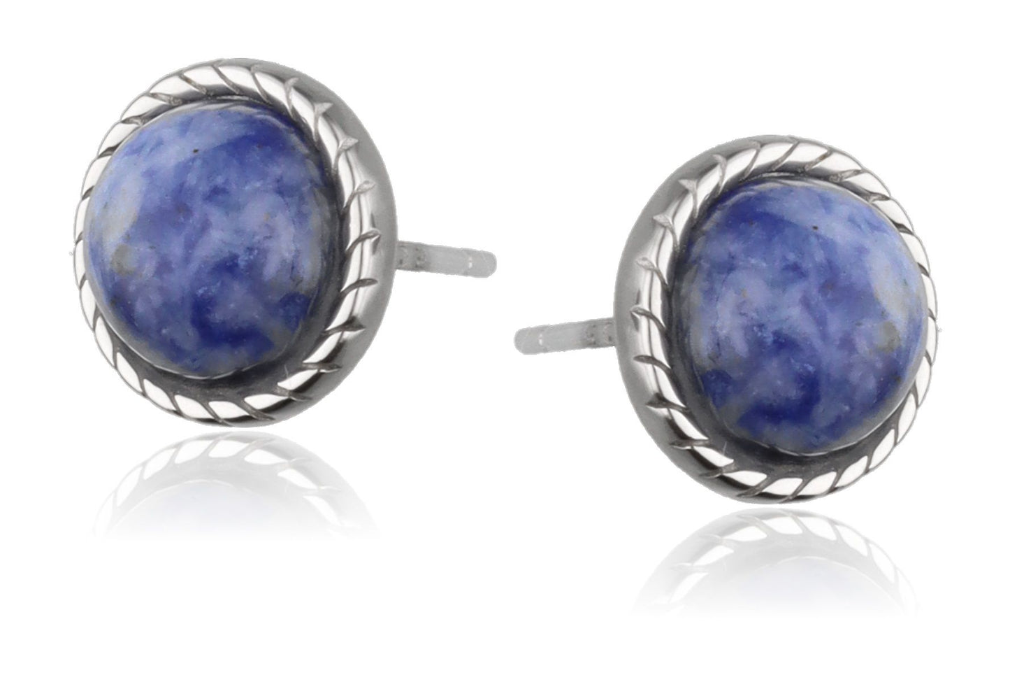 Silver Earrings Sodalite