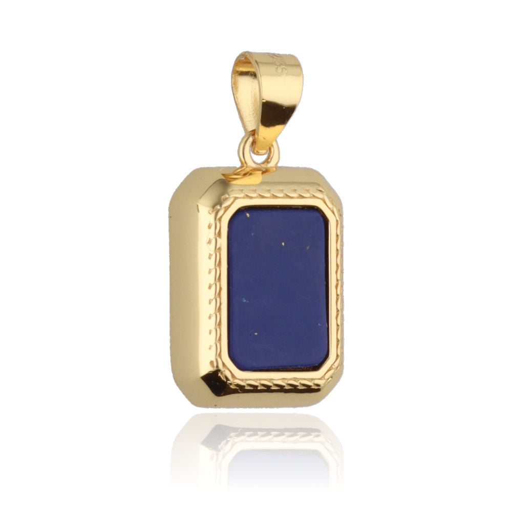 Silver Pendant Gold Plated Lapis Lazuli