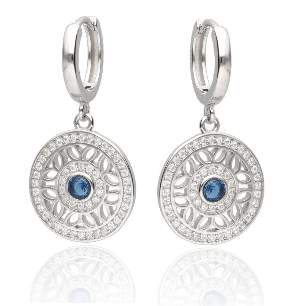 Silver Earrings Sapphire