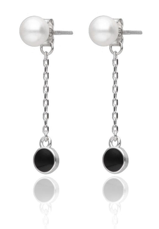 Silver Earrings Pearl