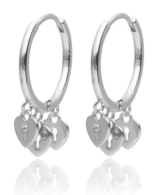 Silver Earrings Heart