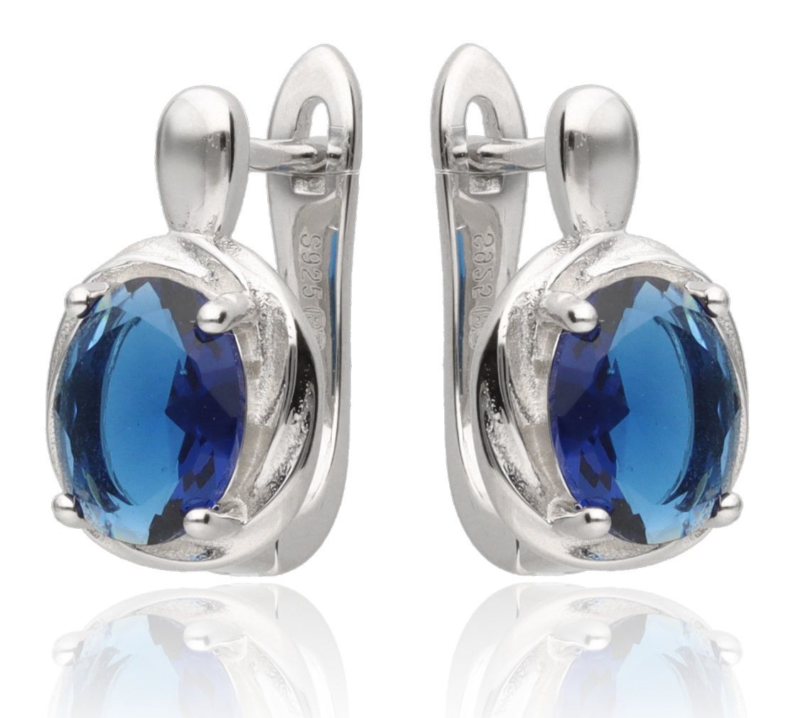 Silver Earrings Sapphire