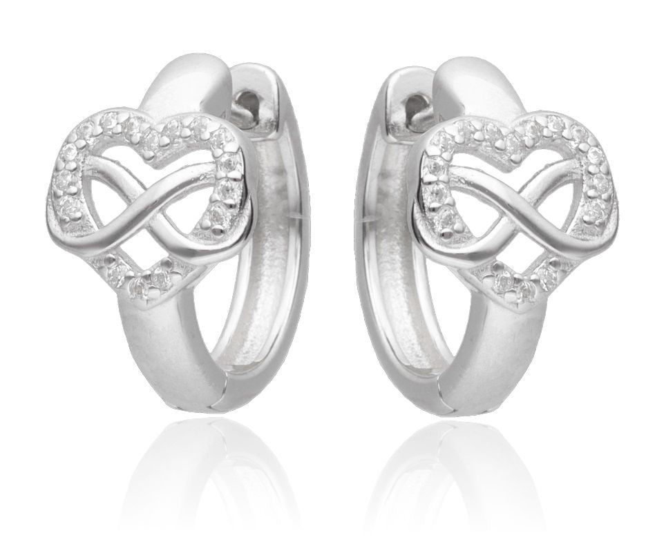 Silver Earrings Infinity Heart
