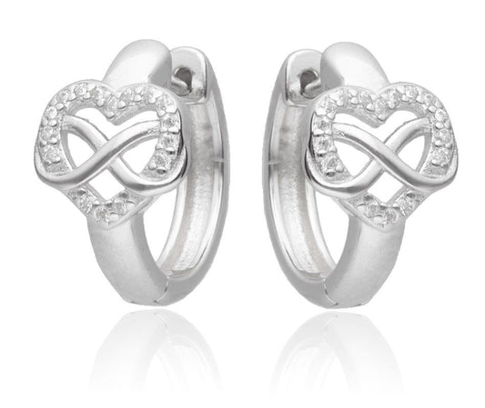 Silver Earrings Infinity Heart