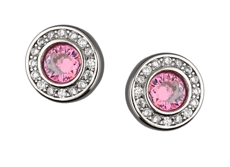 Silver Earrings Pink